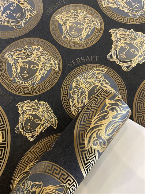 black wallpaper versace|versace medusa wallpaper.